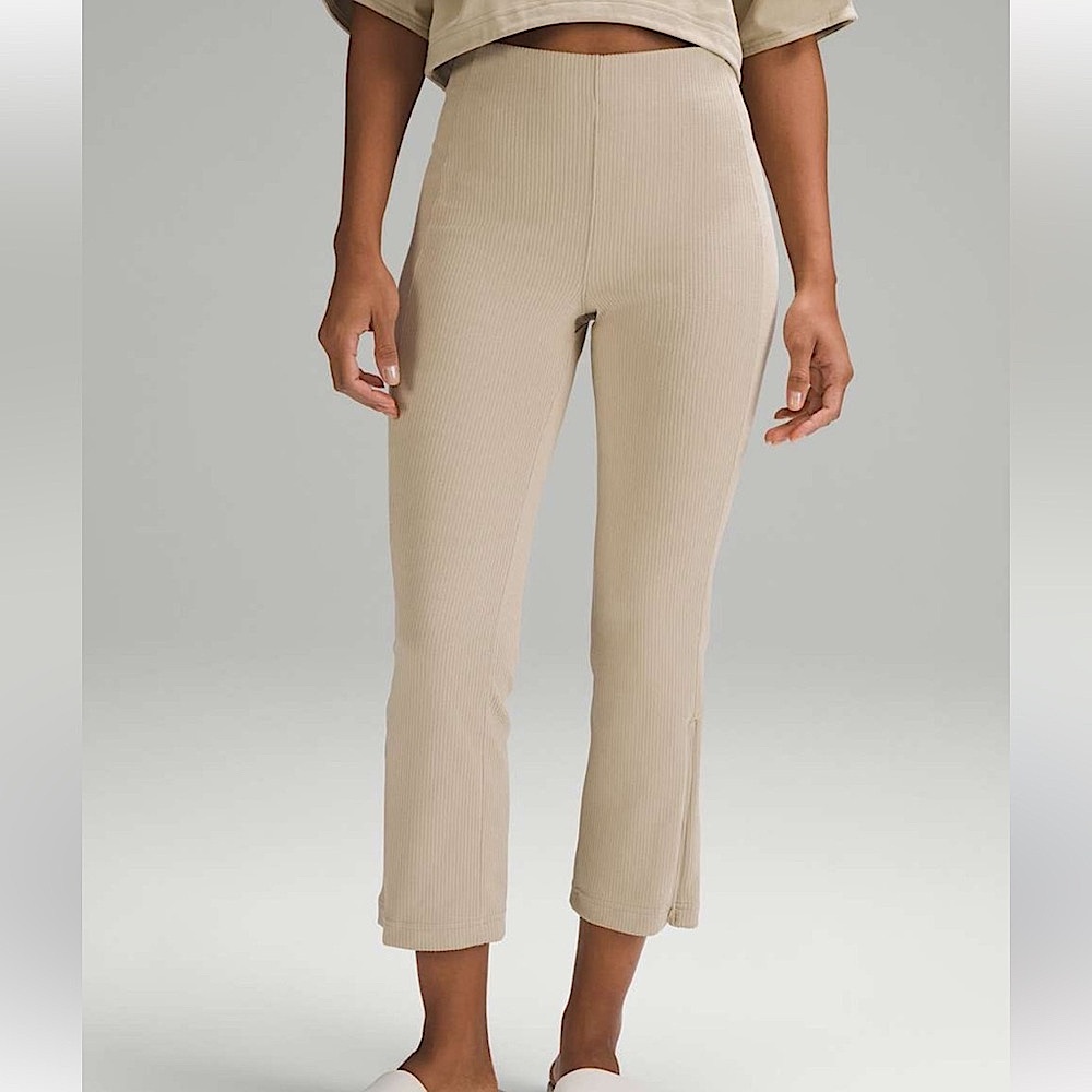 Lululemon Ribbed Softstreme Zip-Leg High-Rise Cropped Pant 25"